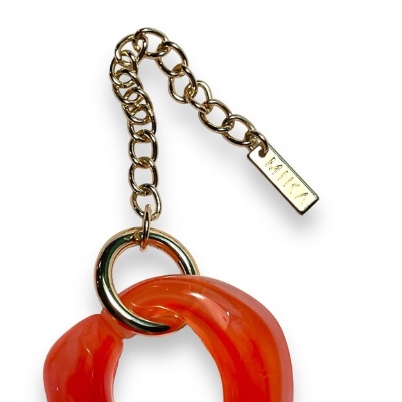 Mika Chunky Lucite Acrylic Chain Link Statement Necklace 17-20” Florescent - Picture 6 of 10